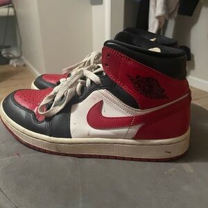 Nike Red and Black High-Top Sneakers